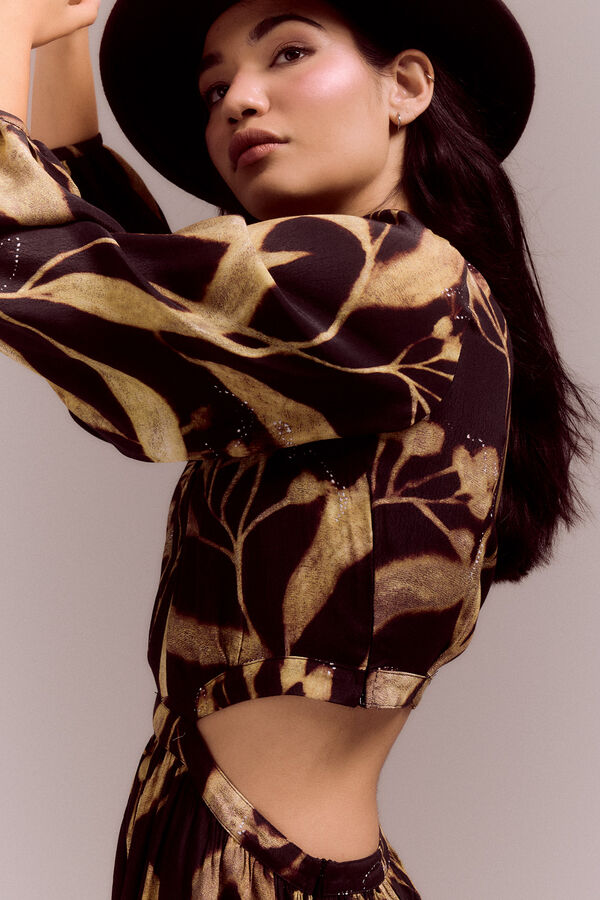 Slowlove Vestido estampado com aberturas Multicolorido