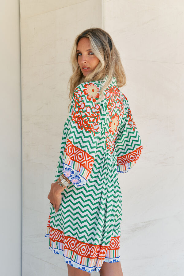 Jaase Vestido mini estampado Boheme Verde