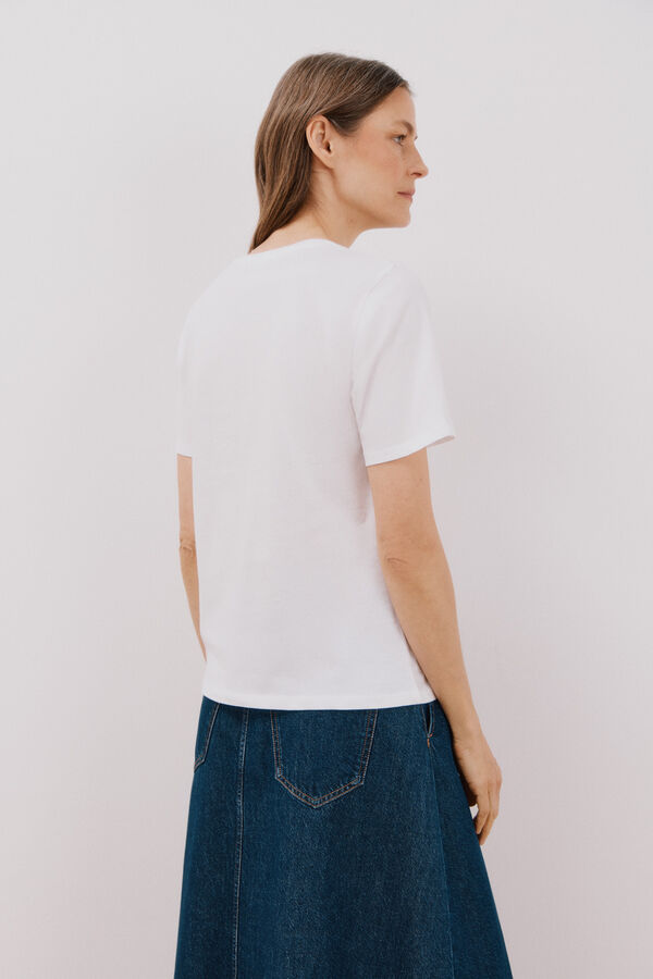 Cortefiel Camiseta estampado floral Blanco