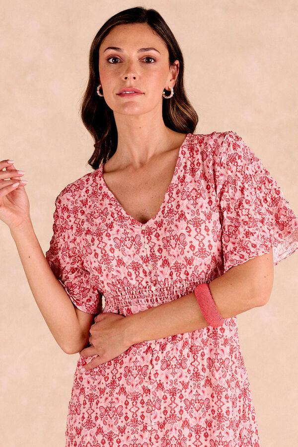 Polín Et Moi Vestido longo damasco Vermelho