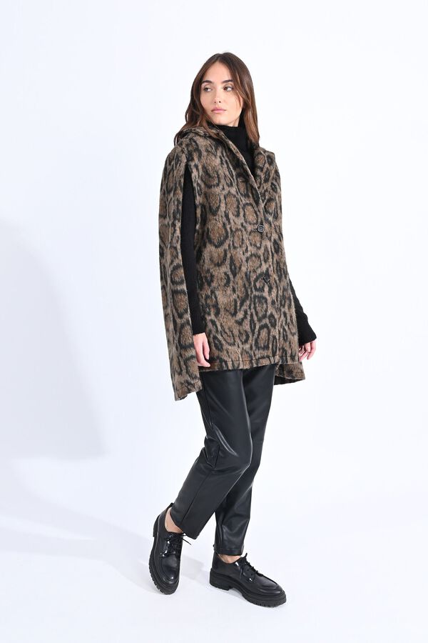 Molly Bracken Abrigo estilo capa de cuadros Marr&oacute;n