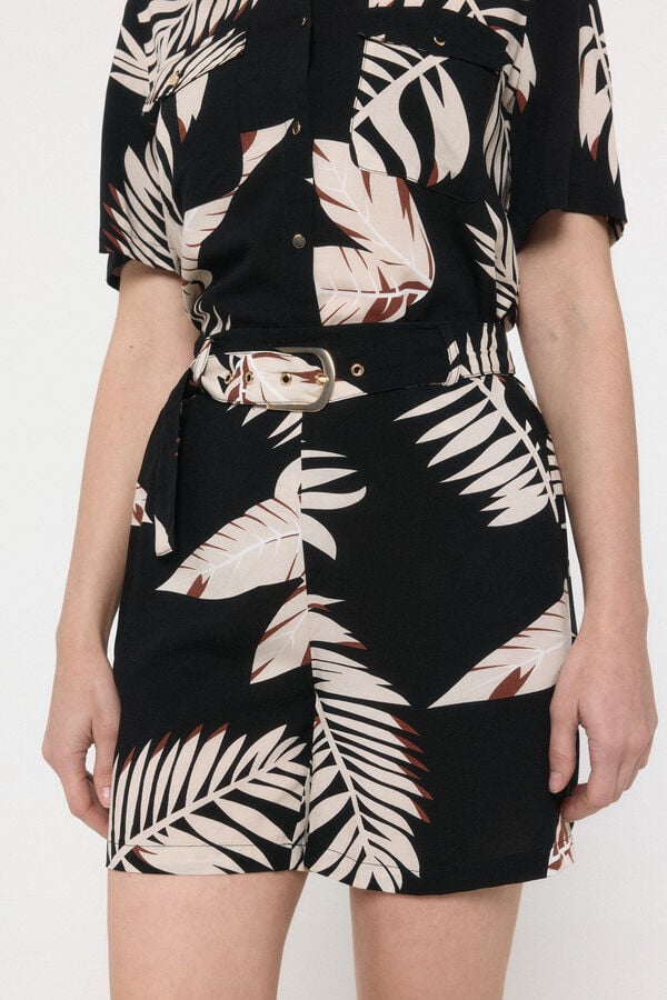 Vero Moda Calções estampados Preto