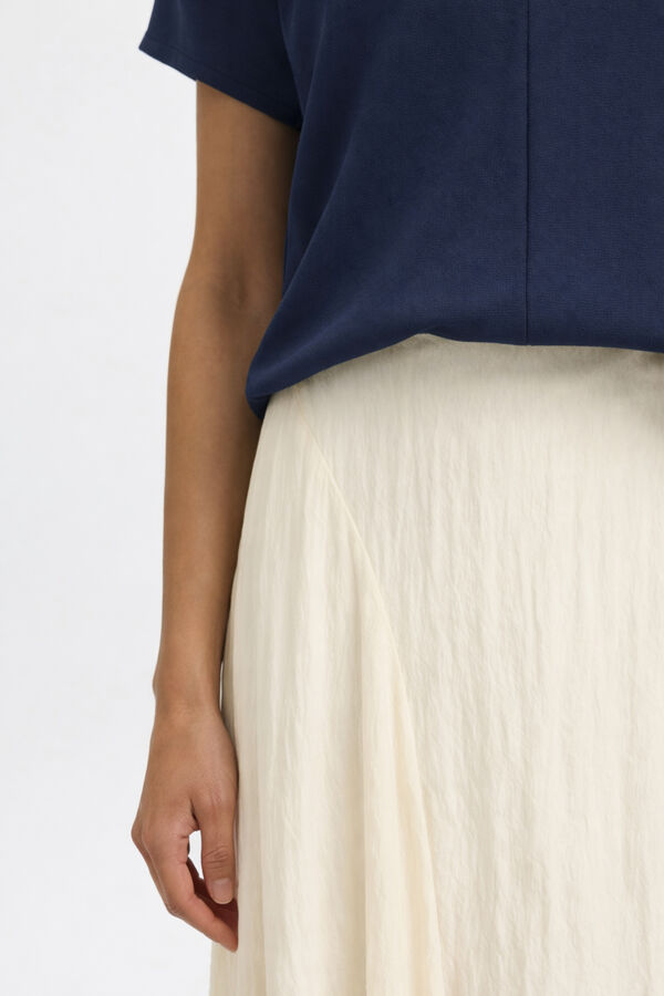 Selected Falda larga tejido estructura Blanco