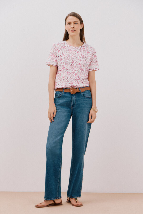 Cortefiel Camiseta com detalhe de bainha Multicolorido