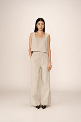 Grace & Mila Pantalon ancho a rayas Blanco