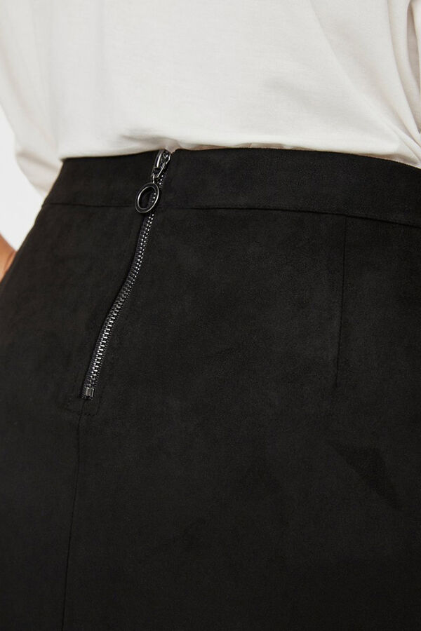 Vero Moda Curve Saia curta com efeito camurça Curve Preto