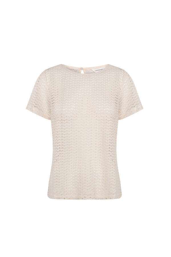 Cortefiel Top estruturado riscas Ecru