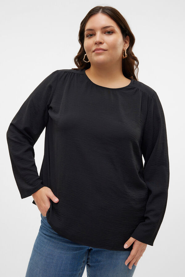 Vero Moda Curve Top encaje en la espalda talla grande Negro
