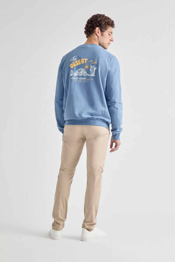 Street Monkey Sudadera de cuello redondo estampada Azul