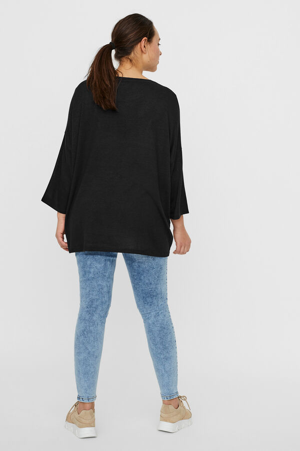 Vero Moda Curve Camiseta manga larga talla grande Negro
