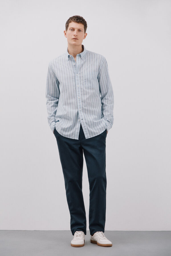 Cortefiel Camisa riscas Azul