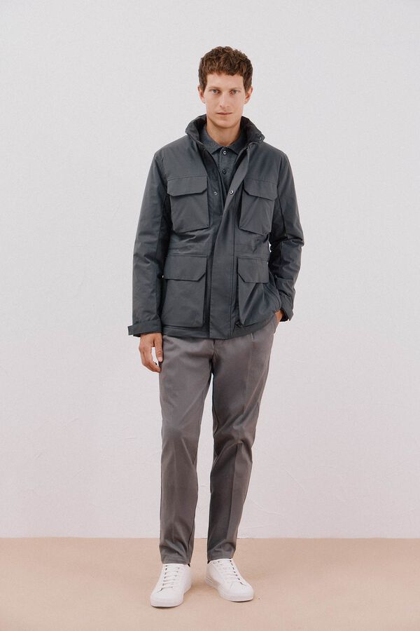 Cortefiel Chaqueta t&eacute;cnica 4 bolsillos Gris