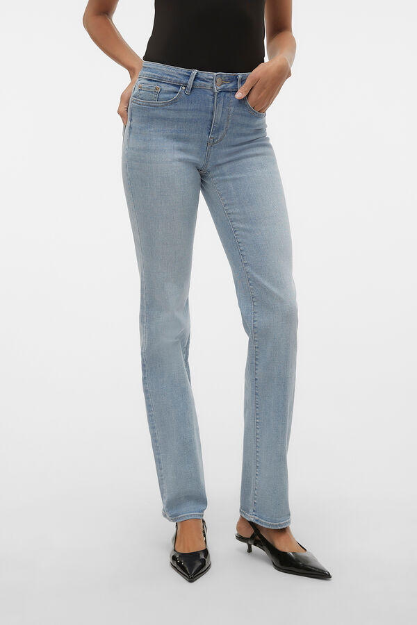 Vero Moda Jeans rectos tiro alto Azul