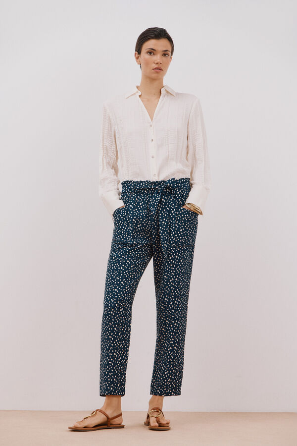 Cortefiel Cal&ccedil;as fluidas cinto Azul