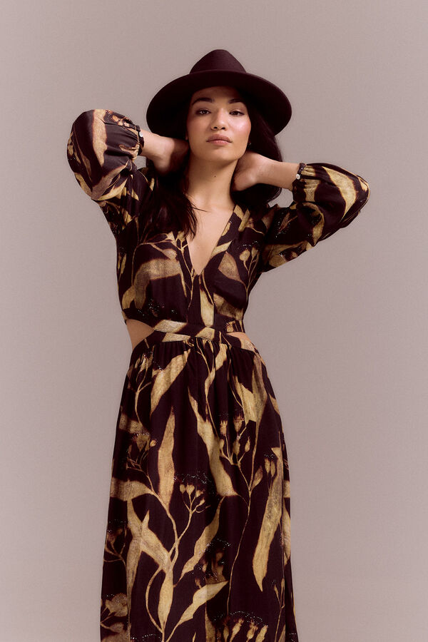 Slowlove Vestido estampado com aberturas Multicolorido