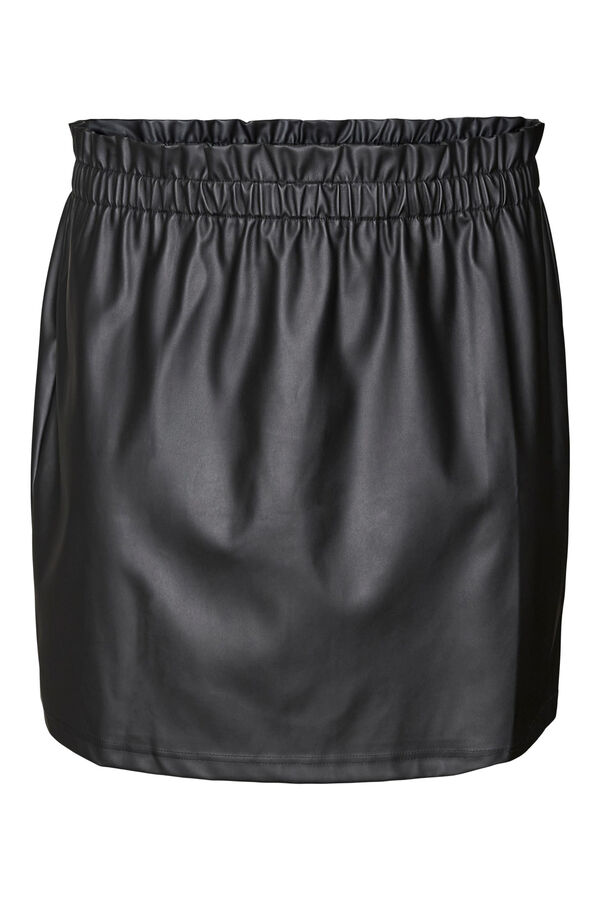 Vero Moda Curve Saia curta efeito pele Curve Preto