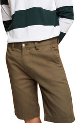 Esprit Bermuda lisa regular fit con lino Marr&oacute;n