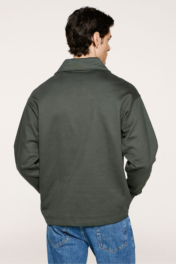 Selected Sweatshirt 100% algod&atilde;o org&acirc;nico com meia fecho-&eacute;clair  Verde