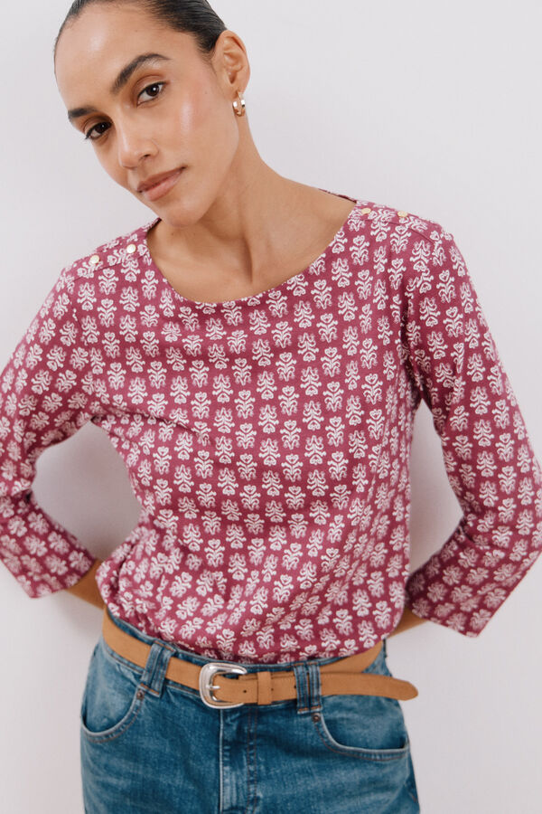 Cortefiel Camiseta b&aacute;sica escote barco Multicolor