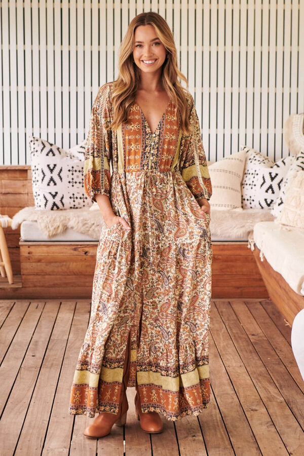 Jaase Vestido con abertura Multicolor