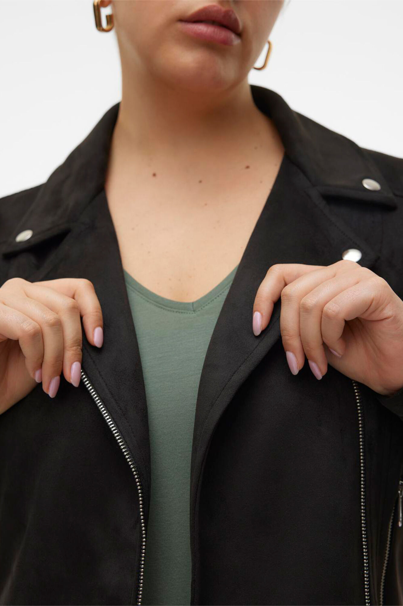 Vero Moda Curve Cazadora efecto piel talla grande