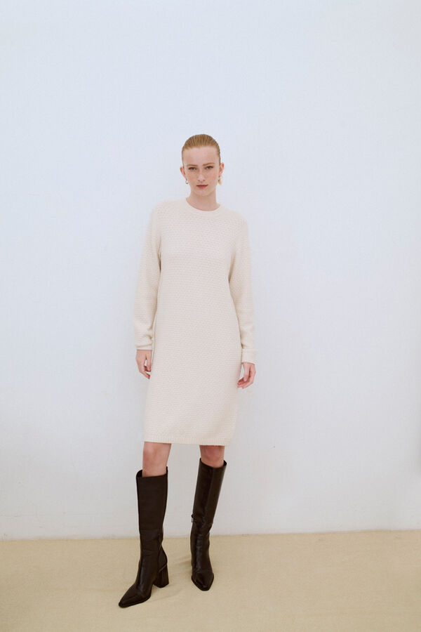 Object Vestido de malha texturizado Branco