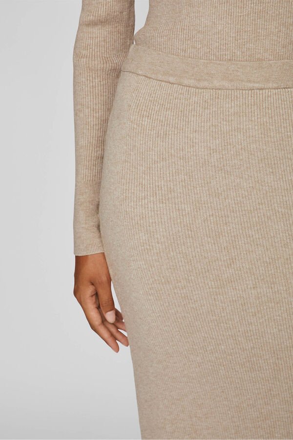 Vila Saia midi de malha malha Castanho