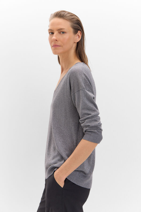 Cortefiel Jersey punto metalizado Gris