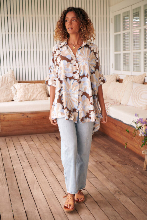 Jaase Camisa River estampado Calypso Tostado