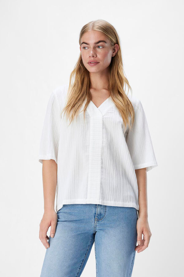 Object Top estruturado com decote em bico Branco