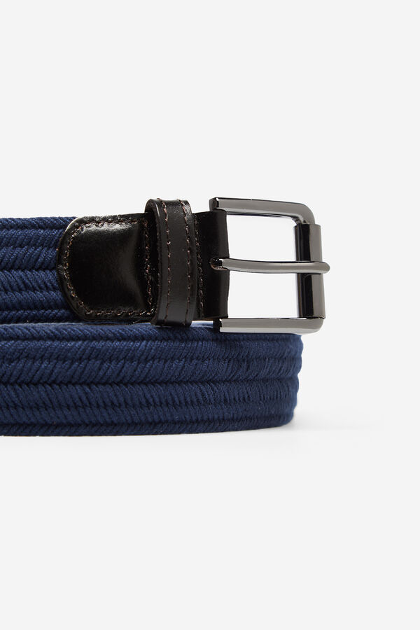 Cortefiel Cinturon trenzado elastico Azul marino