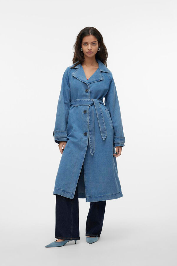 Vero Moda Gabardina midi vaquera Azul