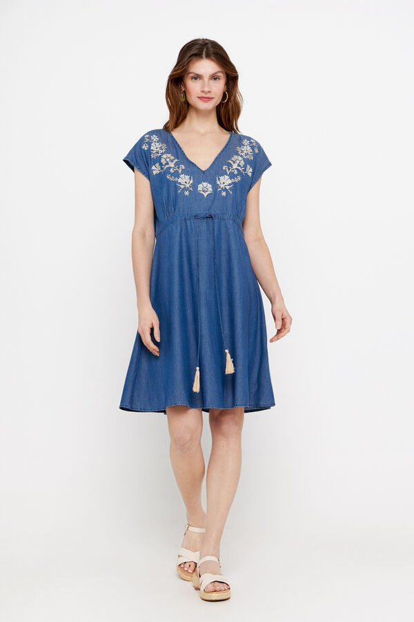 Cortefiel Vestido vaquero tencel Azul oscuro