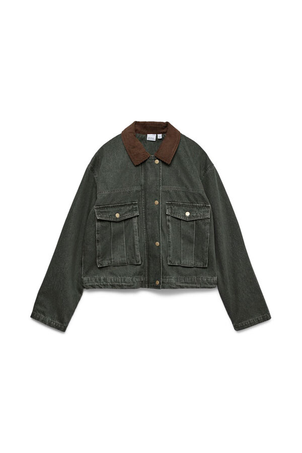 Vero Moda Chaqueta corta cuello contraste Verde