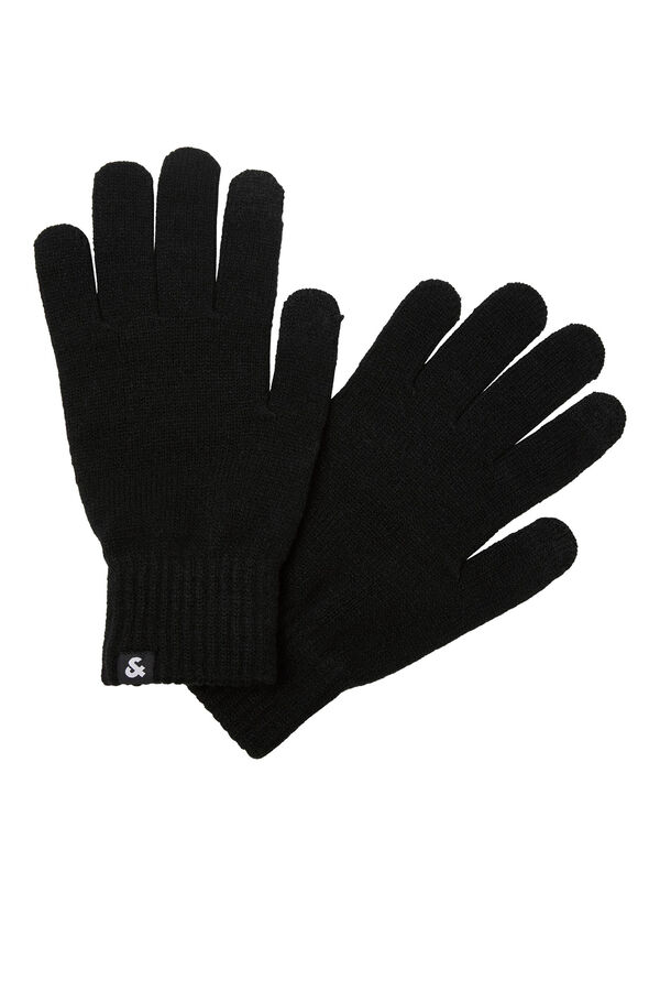 Cortefiel Guantes de punto con poliéster reciclado Negro