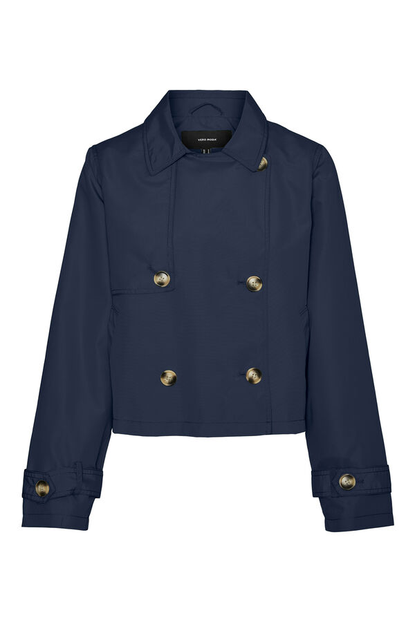 Vero Moda Trench coat curto com bolsos Azul