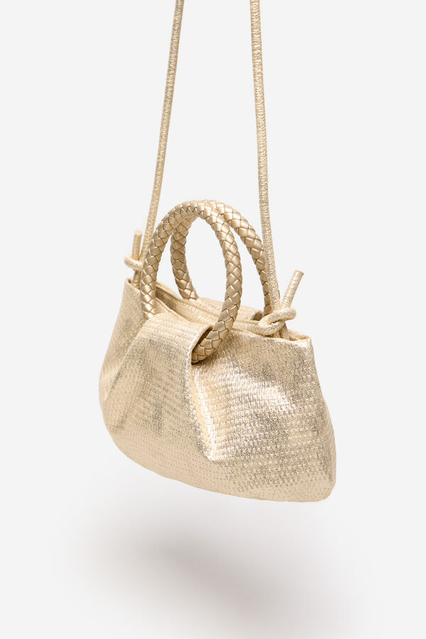 Cortefiel Bolso formato saco fruncido Dorado