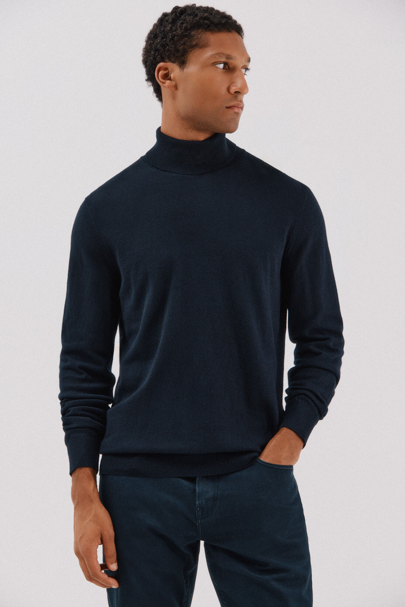 Cortefiel Camisola algod&atilde;o caxemira gola alta