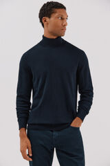 Cortefiel Camisola algod&atilde;o caxemira gola alta Azul