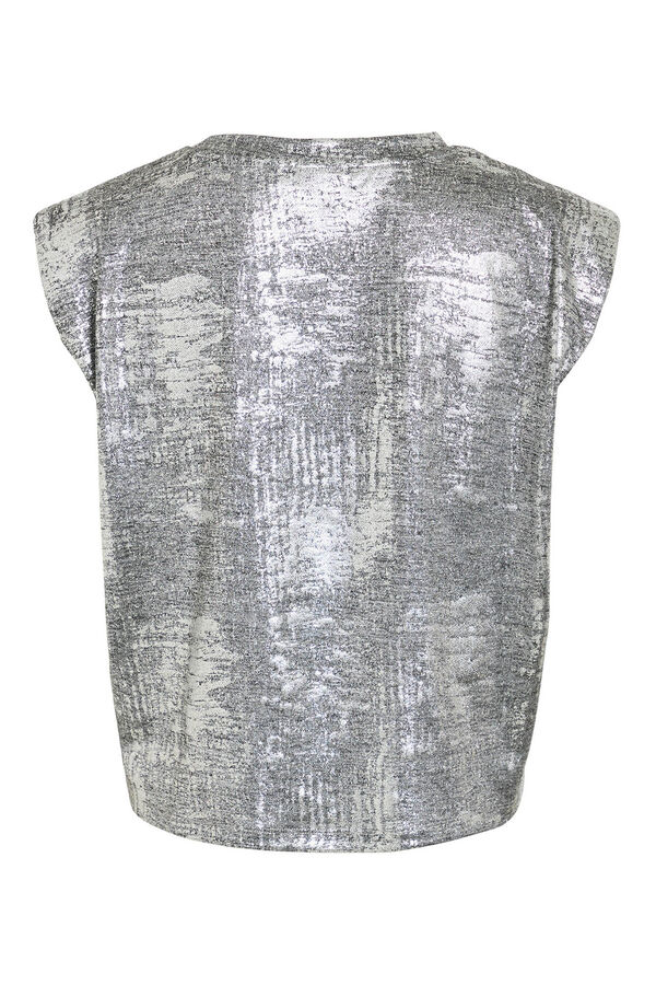 Vila Top sin mangas metalizado Gris