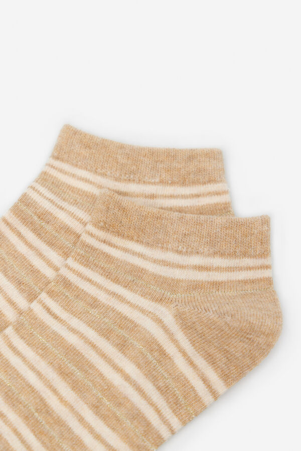 Cortefiel Calcetines cortos estampado rayas Arena