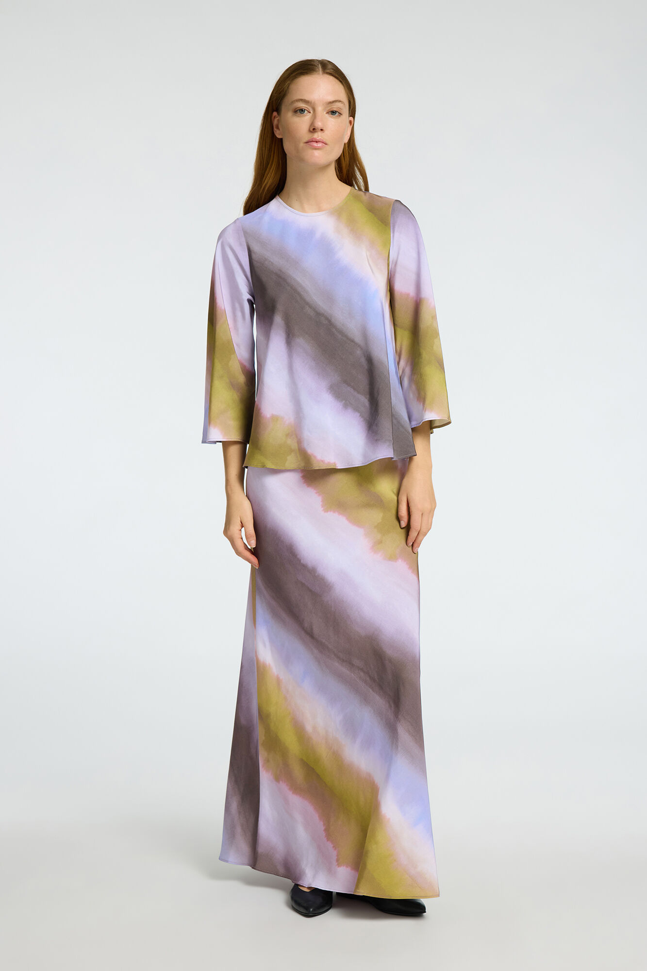 Selected Femme Falda Midi Tie Dye confeccionada con viscosa
