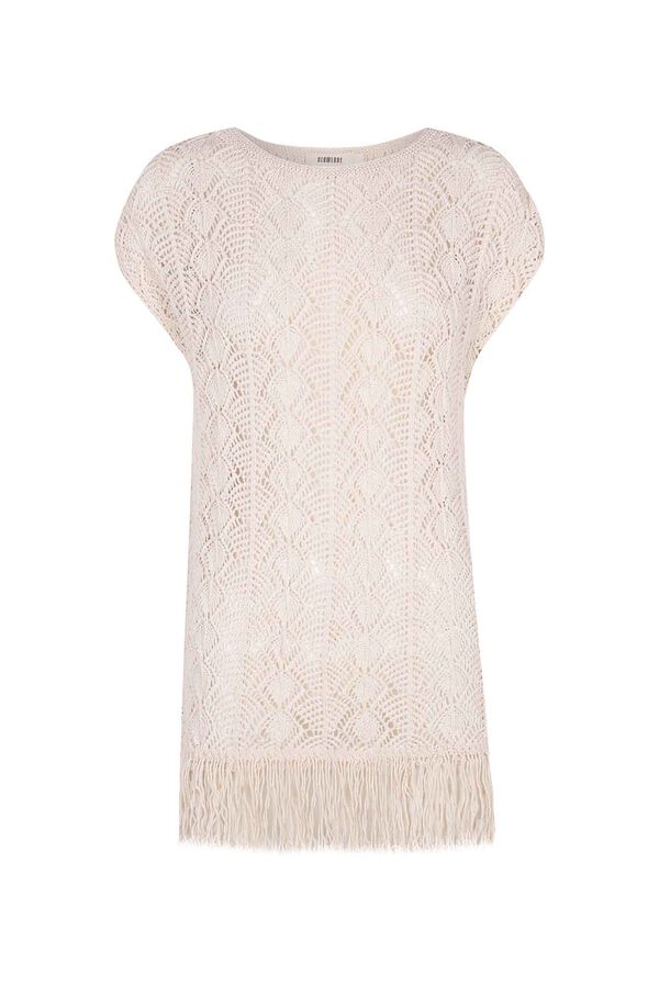 Slowlove Chaleco punto calado Marfil