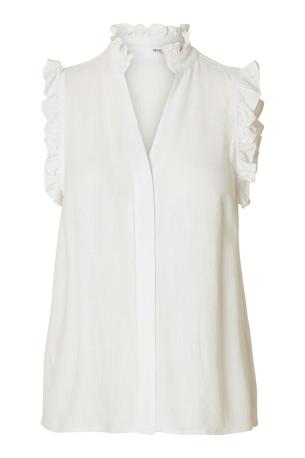 Selected Femme Blusa detalhe folho Branco
