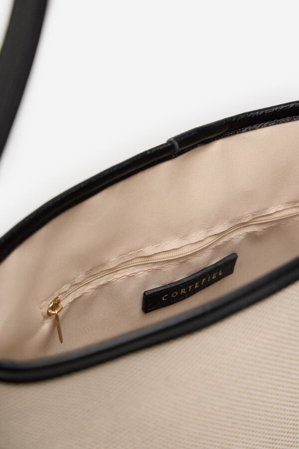 Cortefiel Bolsa maxi bucket de lona Preto