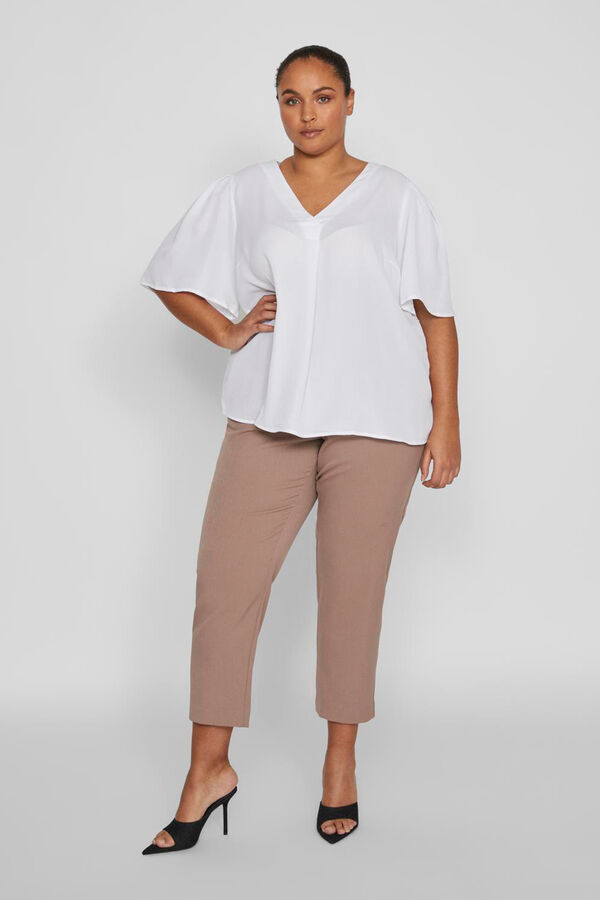 Evoked by Vila Blusa acetinada de manga 3/4  Branco