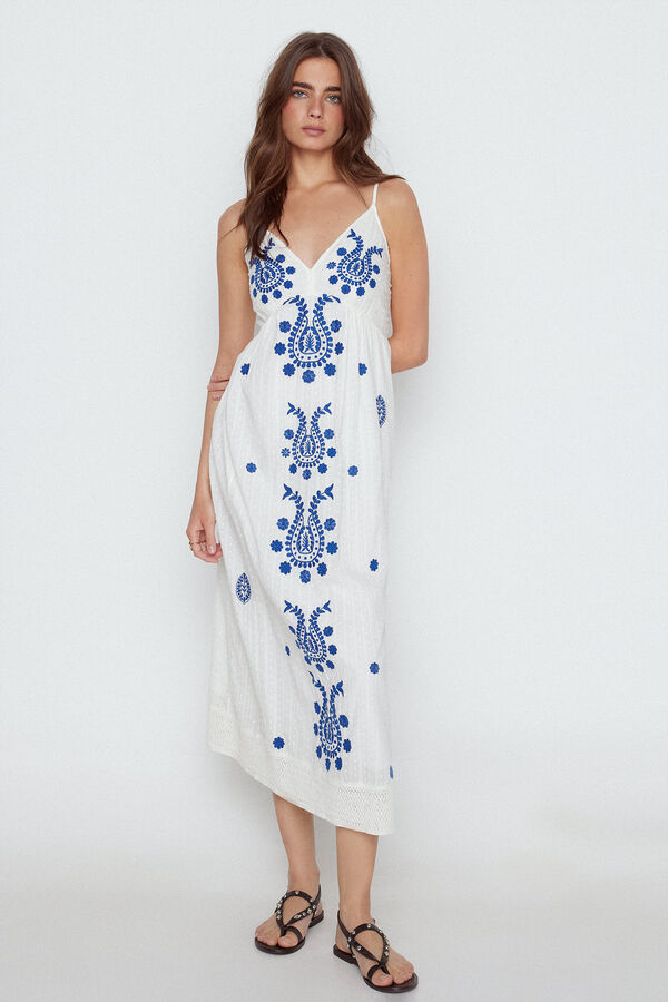 Slowlove Vestido branco bordado Branco