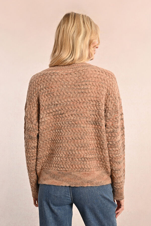 Molly Bracken Su&eacute;ter feminino de manga comprida com decote em V Subiu