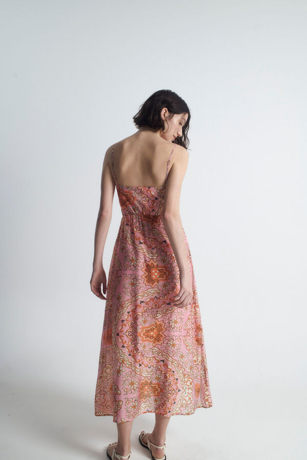 Object Vestido largo estampado Rosa