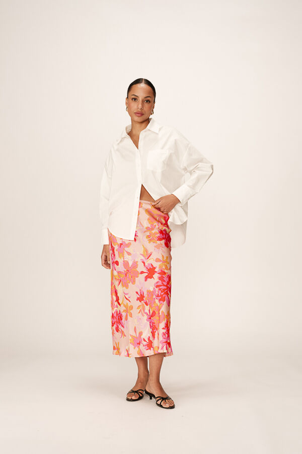 Grace & Mila Saia longa esvoa&ccedil;ante em cetim de viscose Subiu